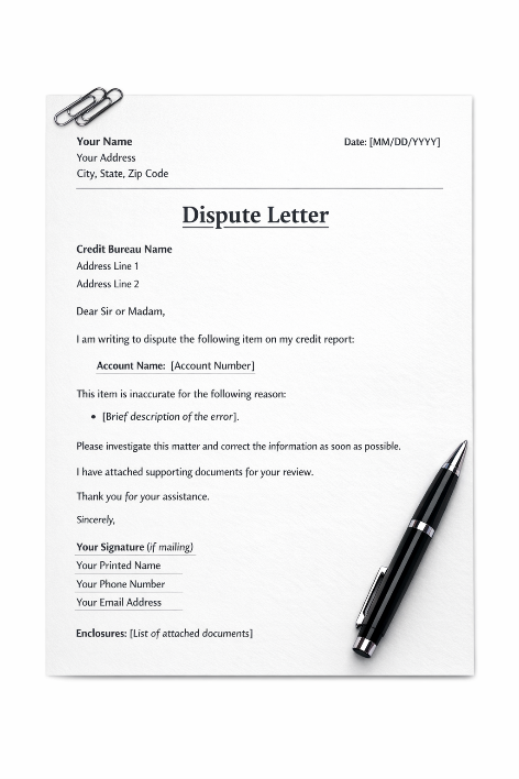 Dispute letter template